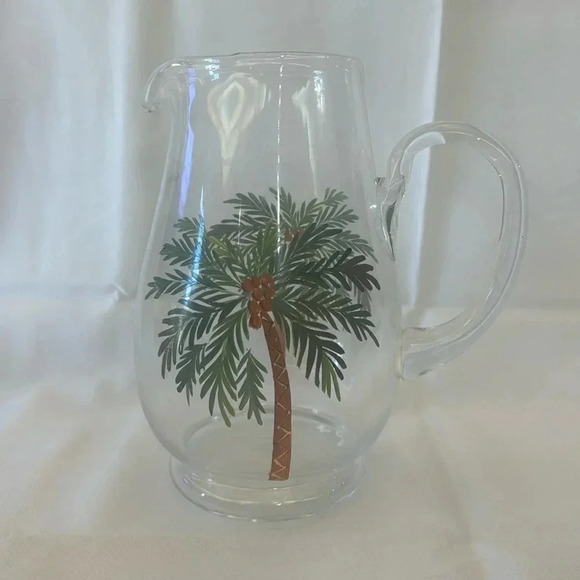 Gibson Other - Bahama by Gibson Designs Glassware Pitcher 8.75” Height Palm Tree Glassware